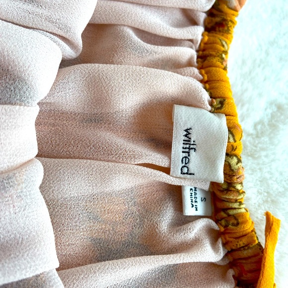 Wilfred off the shoulder yellow floral print blouse size XS - Picture 4 of 4